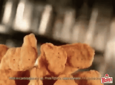 Fried Chicken Nuggets With Wendy's Logo GIF