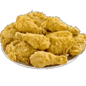 Fried Chicken On White Plate Sticker