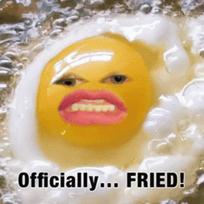 Fried Egg Smiley Face Officially Fried GIF
