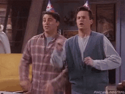 Friends Birthday Joey Tribbiani Chandler Bing Party Hat GIF