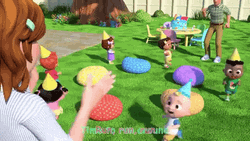 Friends Birthday Party Song Cocomelon GIF