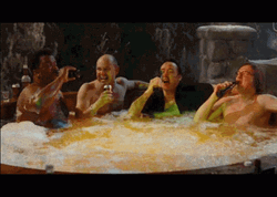 Friends Drinking In Hot Tub GIF