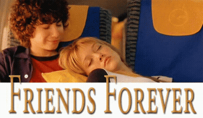 Friends Forever Poster Boy And Girl Sleeping On Airplane GIF