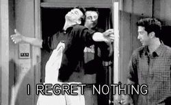 Friends Joey, Chandler And Ross No Regrets Door Entrance GIF