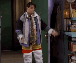 Friends Joey Tribbiani Showing His Outfit