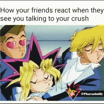 Friends React To Crush Talk GIF