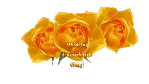 Friendship Day Sign With Yellow Roses Sticker