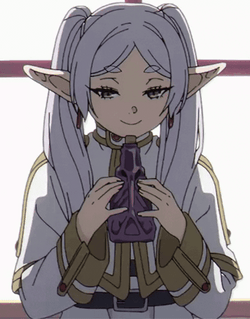 Frieren Suspicious Eyebrow Raising GIF