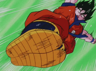Frieza Getting Kicked By Goku GIF