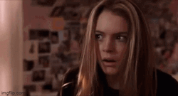 Frightened Lindsay Lohan Freaky Friday Movie GIF