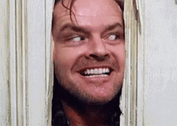 Frightening Jack Nicholson Nodding Peeking GIF