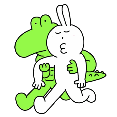 Frog And Rabbit Hugging Sticker