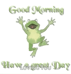 Frog Animated Good Morning Monday Greeting GIF