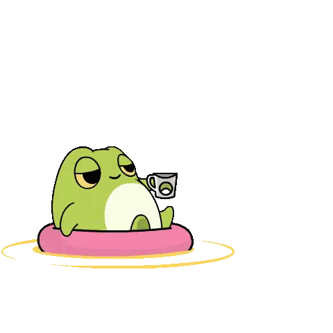 Frog Coffee Cup Pillow Sticker