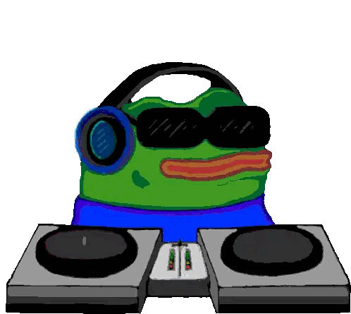 Frog DJ Wearing Headphones And Sunglasses Sticker