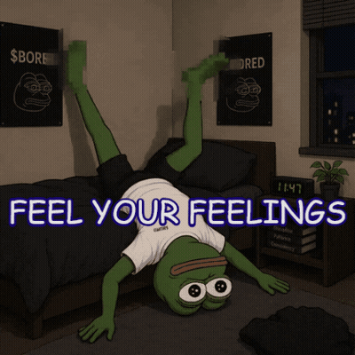 Frog Doing Handstand Saying Feel Your Feelings GIF