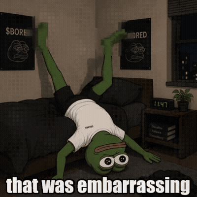 Frog Doing Handstand Saying That Was Embarrassing GIF
