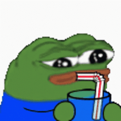 Frog Drinking From Cup With Straw GIF