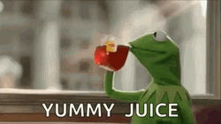 Frog Drinking Yummy Juice GIF