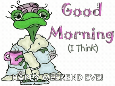 Frog Holding Coffee Saying Good Morning GIF