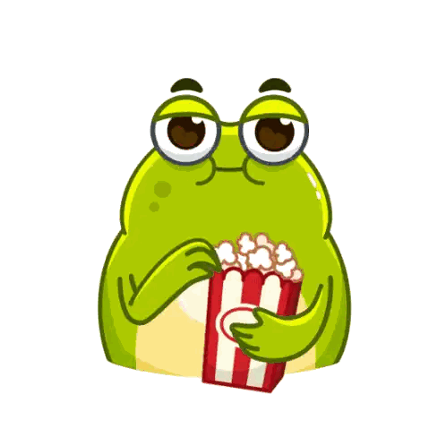 Frog Holding Popcorn Bucket Sticker