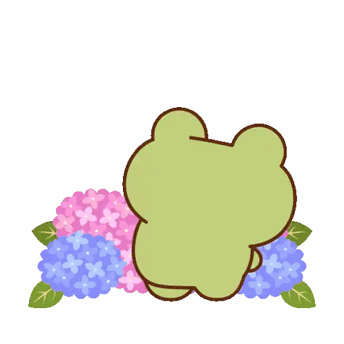 Frog Holding Purple Flowers Gunaydin Sticker