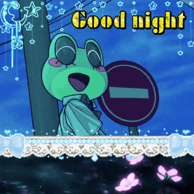 Frog Holding Sign Saying Good Night GIF
