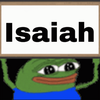 Frog Holding Sign Saying Isaiah GIF