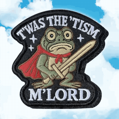 Frog Holding Sword Saying Twas The ' Tism M Lord GIF