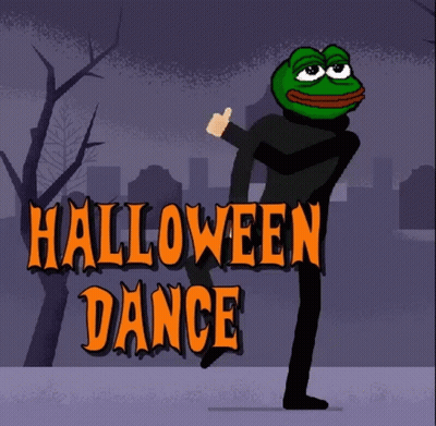 Frog In Black Suit Halloween Dance GIF