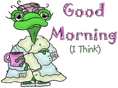 Frog In Blanket Holding Coffee Good Morning Sticker