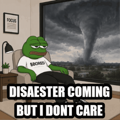 Frog In Bored Shirt In Window With Tornado GIF