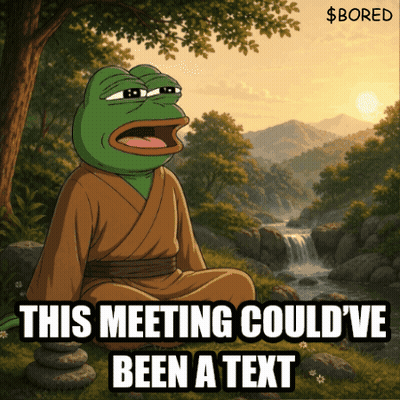 Frog In Lotus Position Saying This Meeting Could've Been A Text GIF