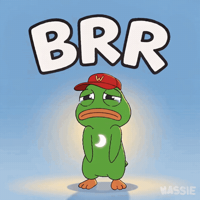 Frog In Red Hat With Letter W Says Brr GIF