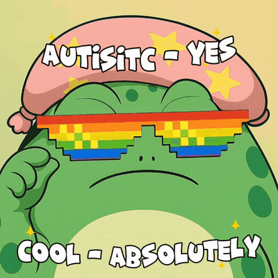 Frog In Sunglasses And Hat Saying Autistic Yes Cool Absolutely GIF