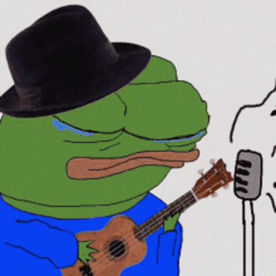 Frog In Top Hat Playing Guitar GIF