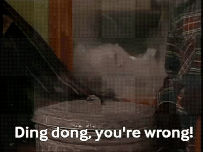 Frog In Trash Can Saying Ding Dong You're Wrong GIF