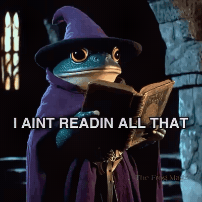 Frog In Wizard Costume Reading Book GIF