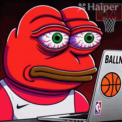 Frog Looking At Laptop With Balln Sticker GIF