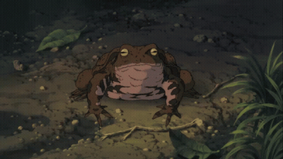 Frog Looking Up With Open Mouth GIF