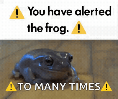Frog Next To Warning Sign GIF