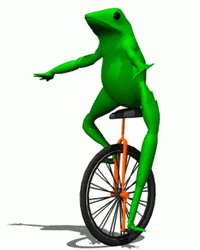 Frog Riding A Unicycle