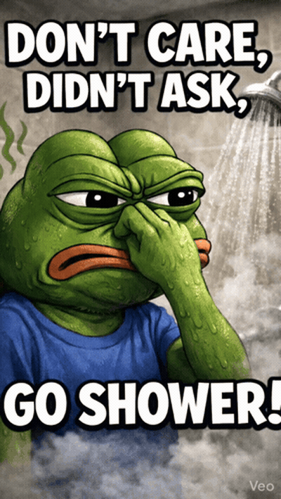 Frog Saying Don't Care Didn't Ask Go Shower GIF