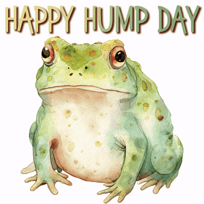 Frog Saying Happy Hump Day GIF