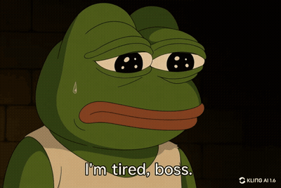 Frog Saying I'm Tired Boss GIF