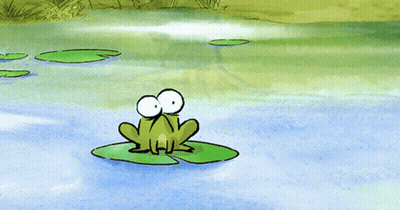 Frog Sitting On Lily Pad In Pond GIF