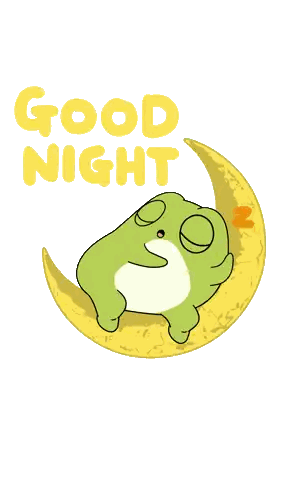 Frog Sleeping On Crescent Moon Sticker