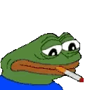 Frog Smoking Cigarette With Bandage Sticker