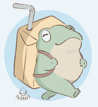 Frog Standing Next To Milk Carton Phabals GIF