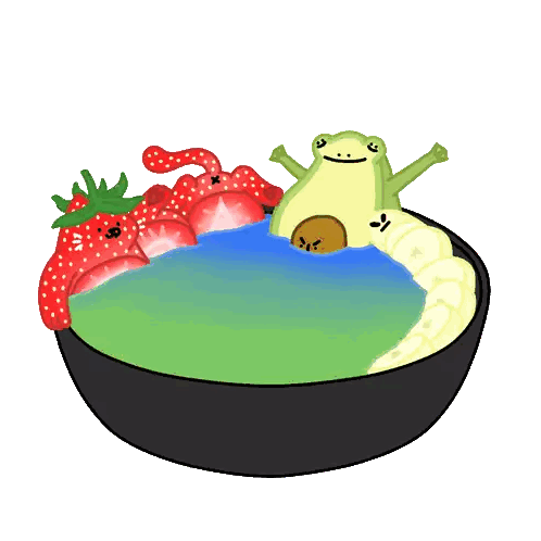 Frog Sticking Tongue Over Food Bowl Sticker